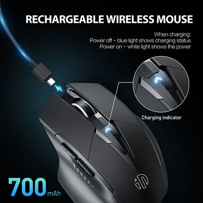 Mouse inalámbrico M6P 2,4G, 500mAh, ergonómico, recargable, silencioso, portátil.