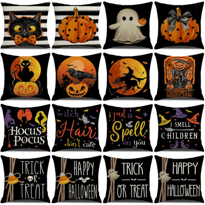 Funda de cojín de Halloween para decoración del hogar, varios diseños, truco o trato?