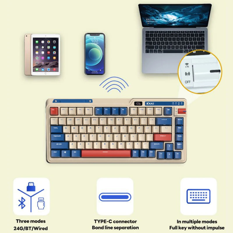 Teclado Inalámbrico Mecánico KZZI 75%