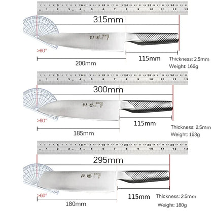 Cuchillo de cocina japonés de acero inoxidable. Cocina como un Chef profesional.