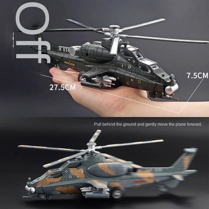 Helicóptero recto 1: 28, 10 brazos, modelo de aleación, hélice de retorno de sonido ligero