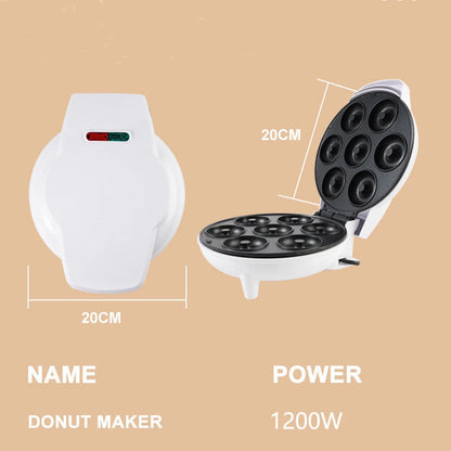 Mini parrilla eléctrica para hacer rosquillas, portátil de 1200W, antiadherente.