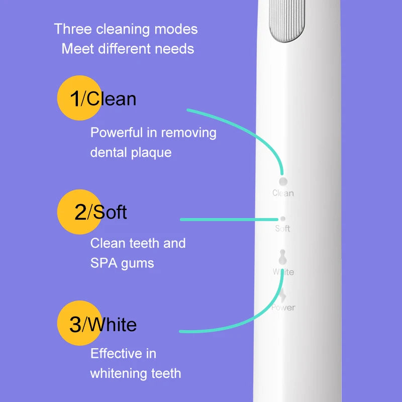 Cepillo de dientes eléctrico sónico recargable, 3 modelos. Limpieza bucal automática.