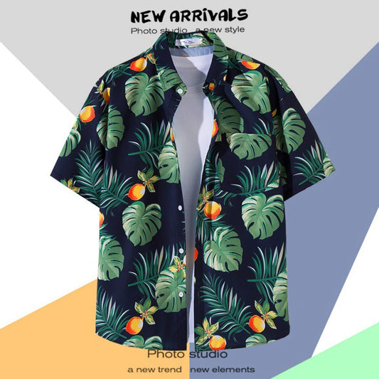 Camisa hawaiana estampado retro