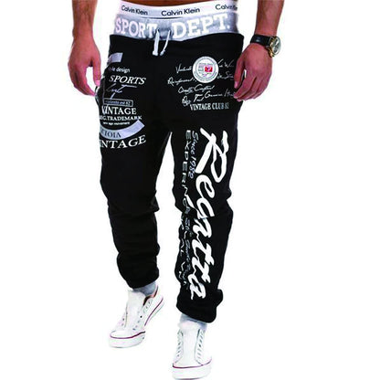 Joggers Pantalones Cintura elástica Letras Estampados gráficos