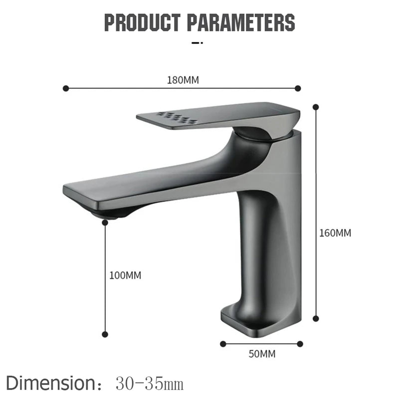 Llave de baño moderno, monomando sólido