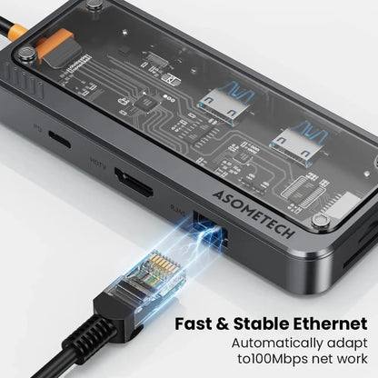 HUB USB C ASOMETECH 8 in 1 Tipo C 3.1