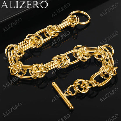 Pulsera entrelazada con anillos de oro de 18 K