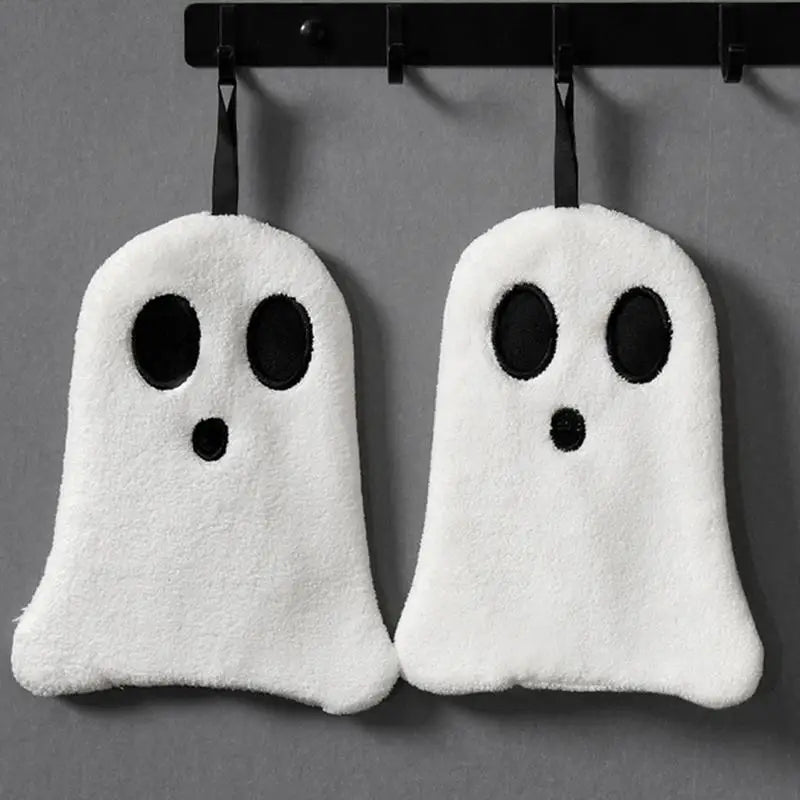 Toallas de mano de Halloween con forma de fantasma para baño.