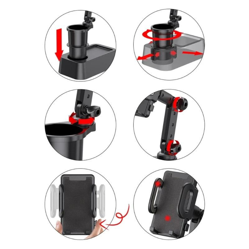 Soporte universal para teléfono y portavasos para automóvil