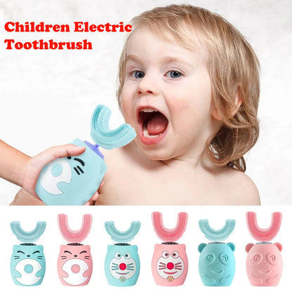 Cepillo de dientes eléctrico para niños. Seguro y recargable por USB.