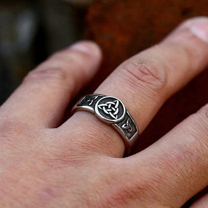 anillo acero inoxidable nudo vikingo nórdicos Trinity