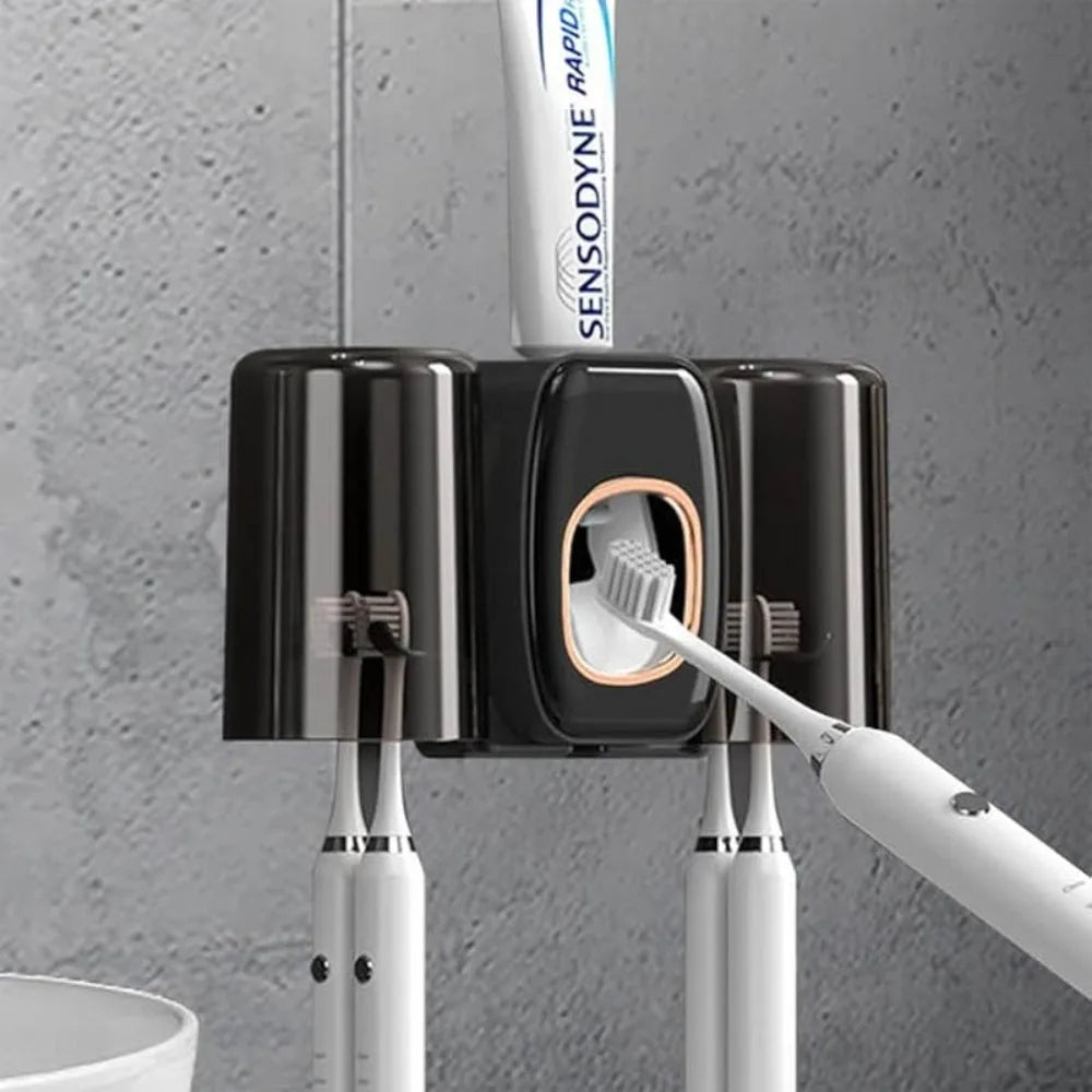 Dispensador automático de pasta de dientes, soporte para cepillos de baño