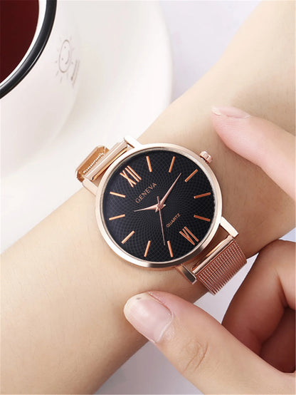 Reloj de pulsera sencillo a la moda para mujer. Casual y elegante.