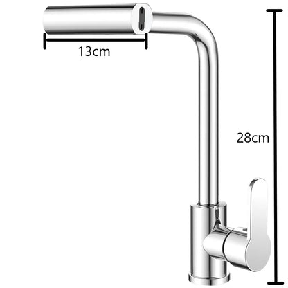 LLave de cocina con rociador de cascada giratorio de 360 ° Modo de cuatro velocidades.