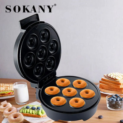 Minimáquina eléctrica para hacer rosquillas, 1200W, con revestimiento antiadherente.