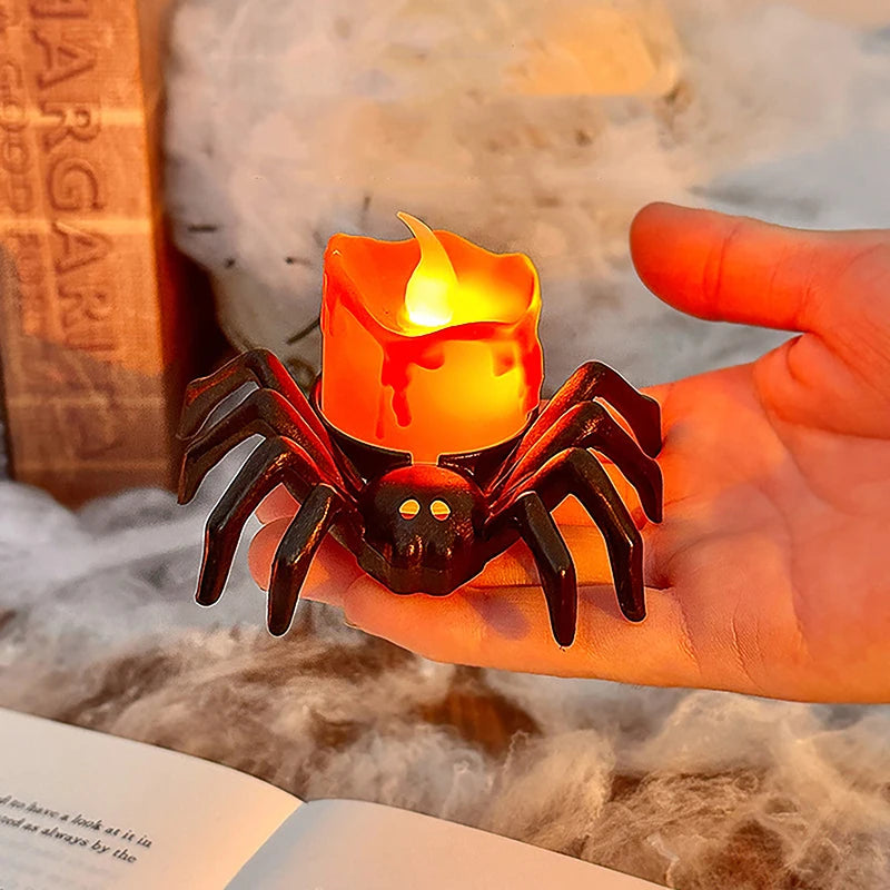 Lámpara de calavera de araña con luz LED