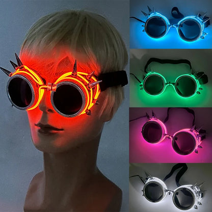 Gafas punk luminosas con luz LED