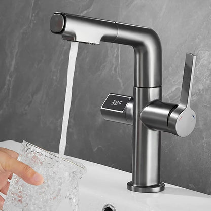 Llave para lavamanos de baño con pantalla Digital. Diseño moderno, elegante.