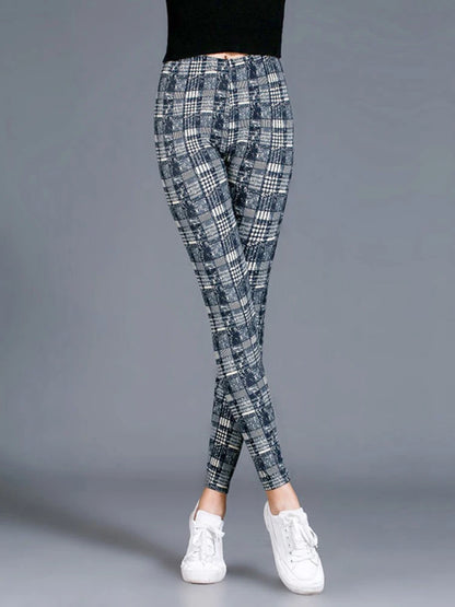 Leggings De Cuadros Estampados Push Up