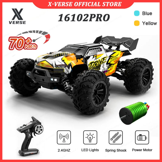 Auto todoterreno teledirigido 4WD 1:16, 4x4, alta velocidad, 50-70 KM/H, 2,4G. Con luces LED