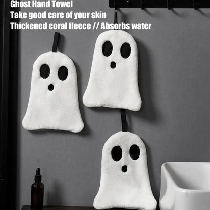 Toallas de mano de Halloween con forma de fantasma para baño.