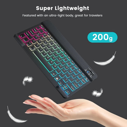 Teclado inalámbrico con Bluetooth, periférico retroiluminado RGB, recargable.