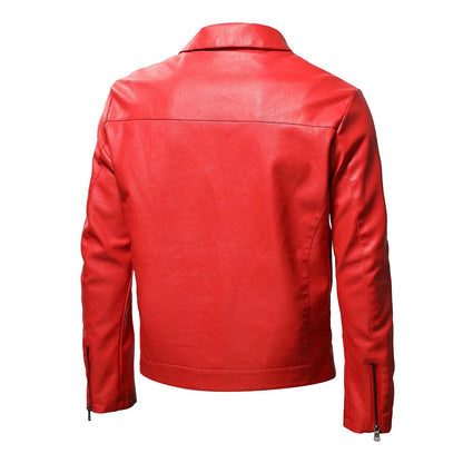 Chaqueta de PU de moto delgada