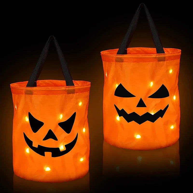 Bolsa de Halloween con luz LED para dulce o truco