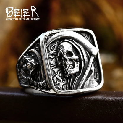 Anillo de la muerte anillo de calavera de acero inoxidable