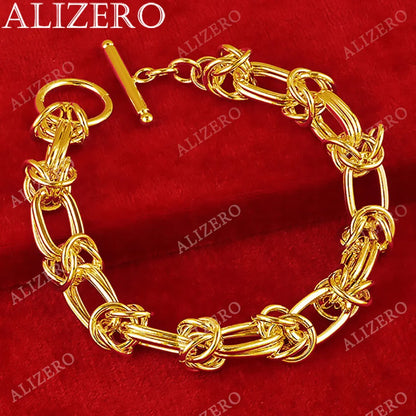 Pulsera entrelazada con anillos de oro de 18 K