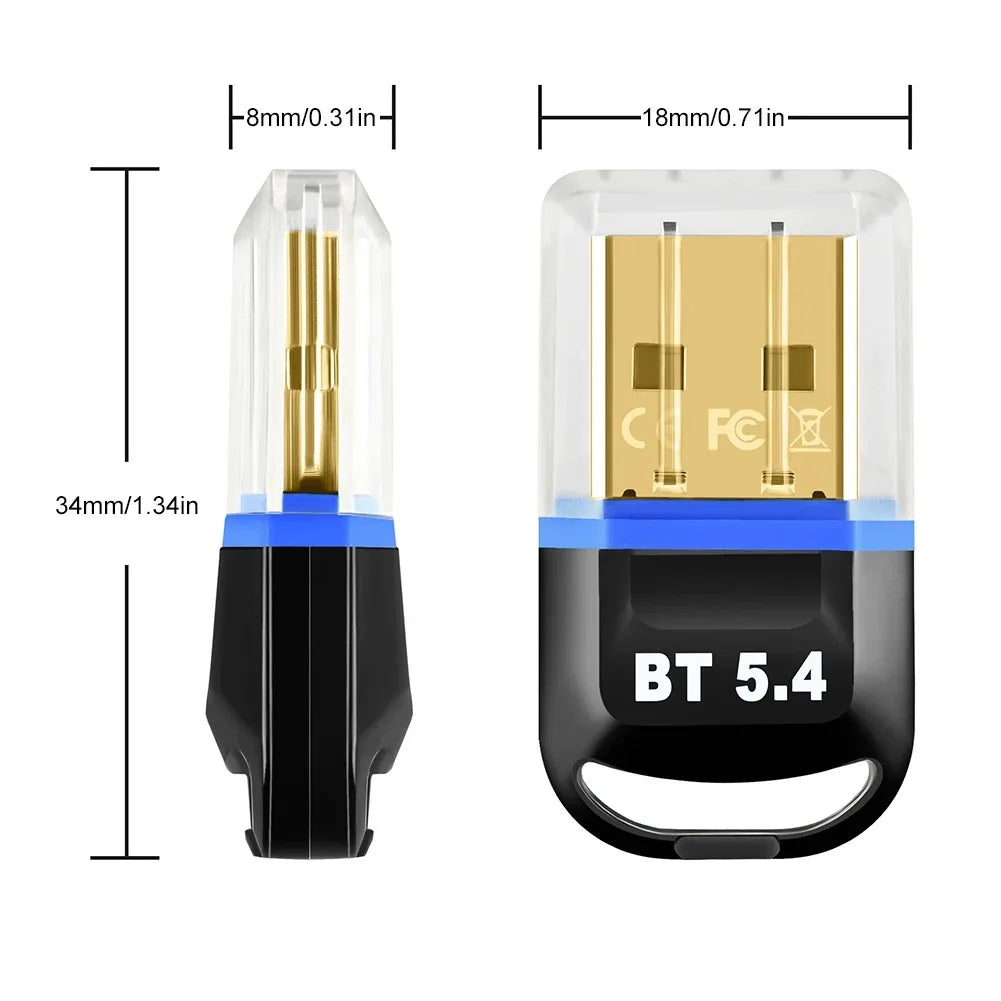 Adaptador USB Bluetooth 5.4 5.3 para PC