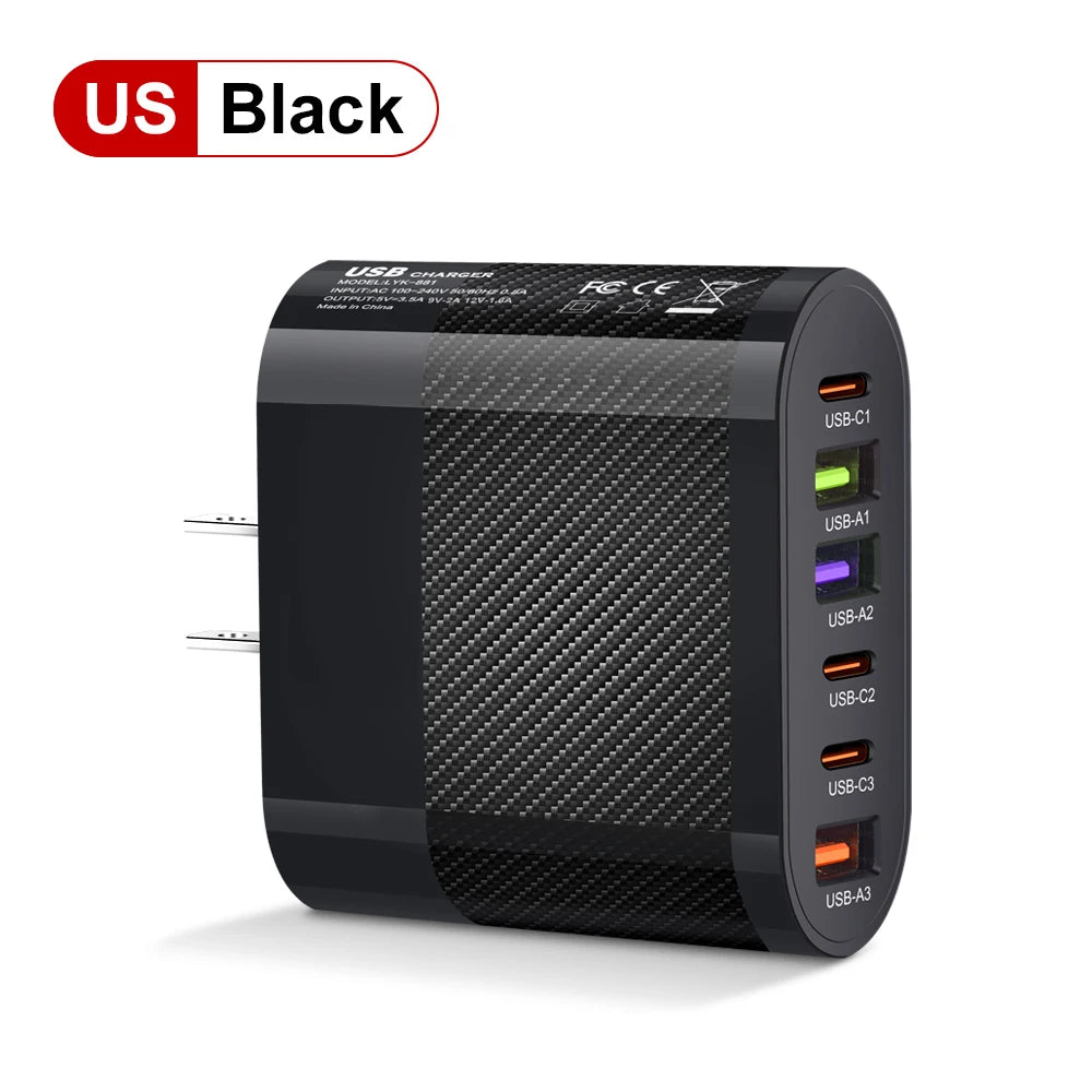 Cargador USB C de carga rápida, 65 W, tipo C, PD, QC3.0