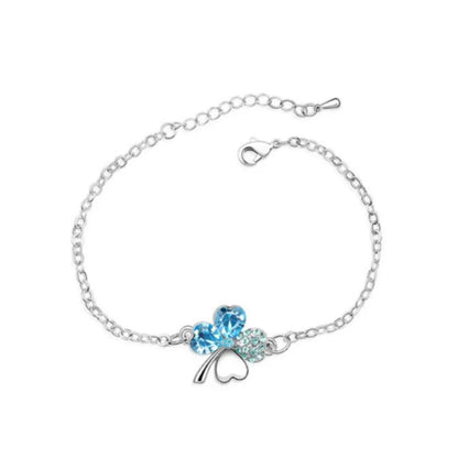 Pulsera de trébol de 4 hojas de cristal