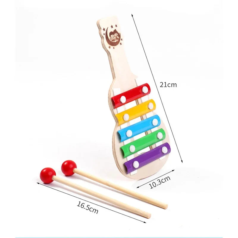 Instrumentos musicales para bebé de 1, 2 y 3 años, juguetes de madera Montessori