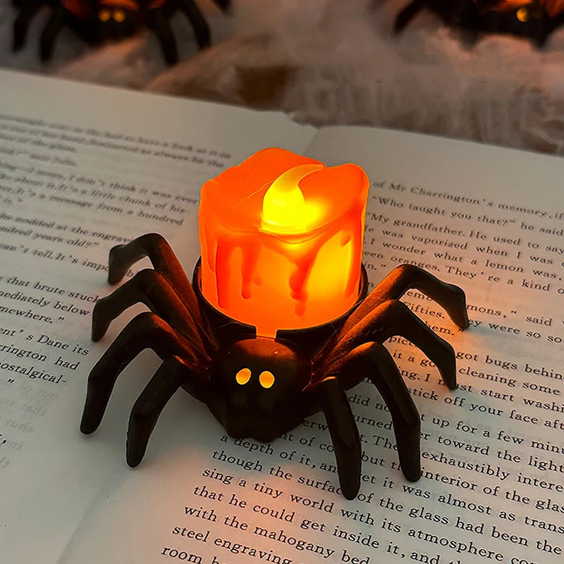 Lámpara de calavera de araña con luz LED