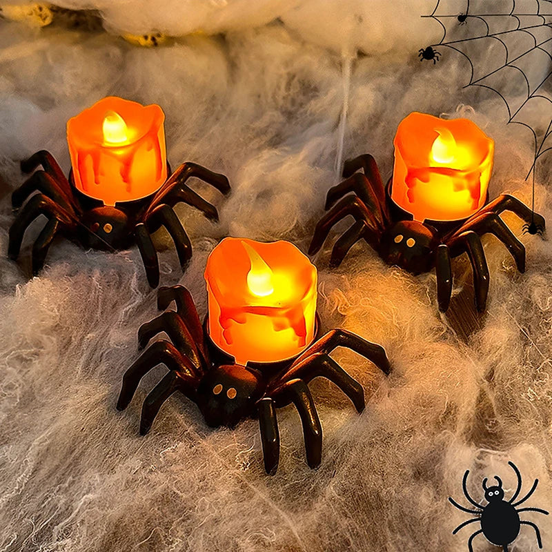 Lámpara de calavera de araña con luz LED