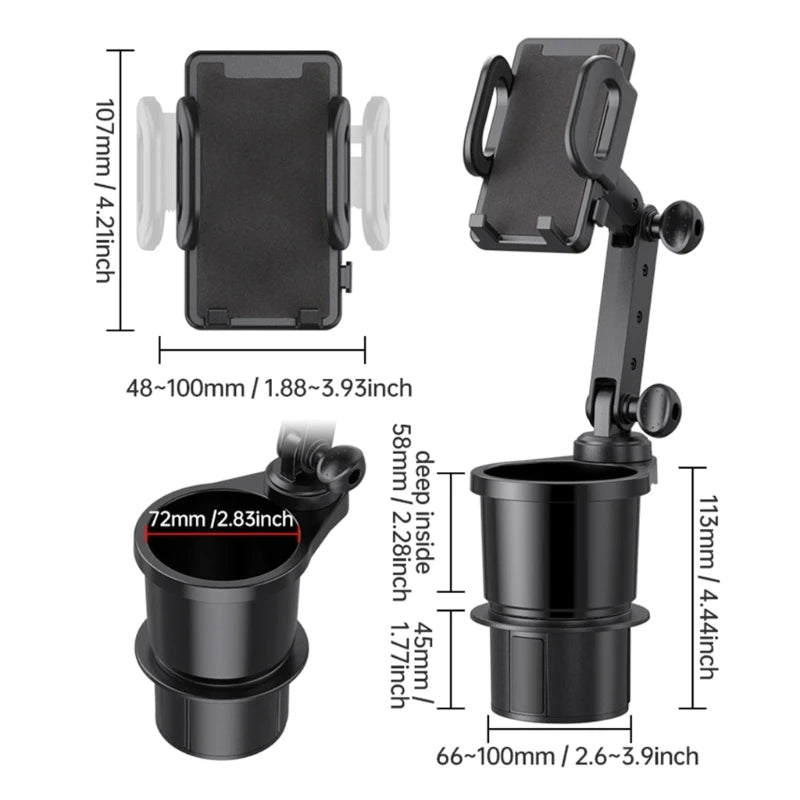 Soporte universal para teléfono y portavasos para automóvil