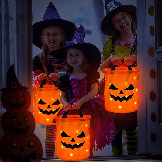 Bolsa de Halloween con luz LED para dulce o truco