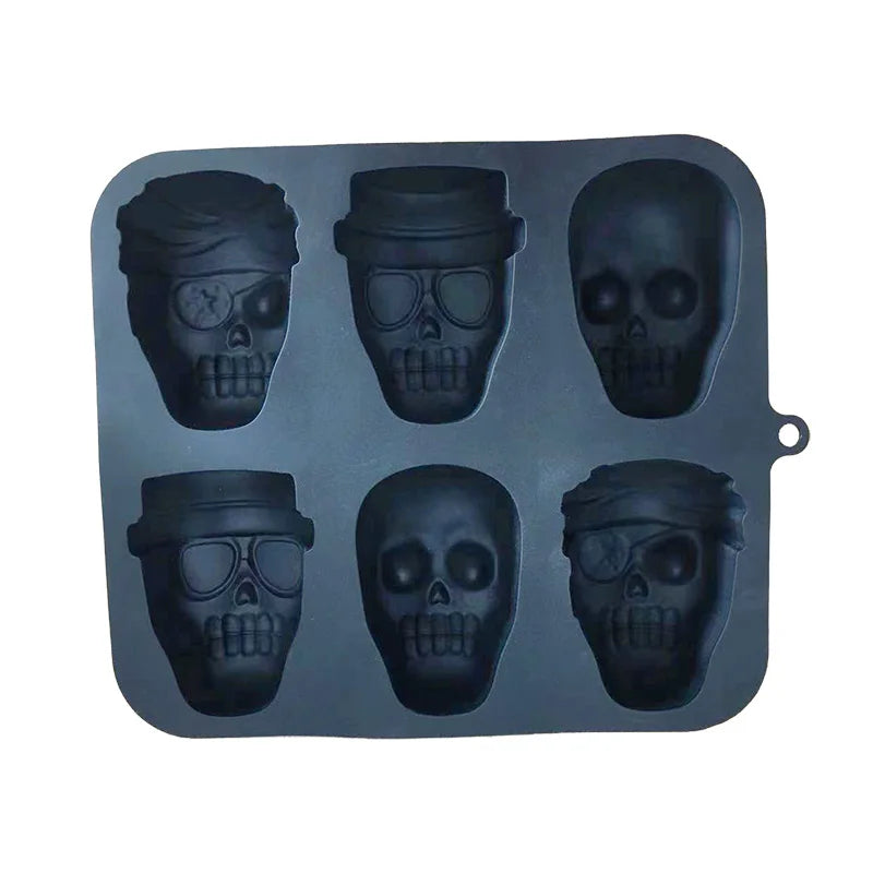 Molde para hornear pasteles de calavera 3D para decoración de Halloween.