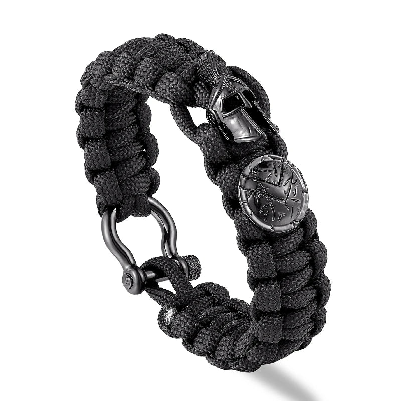 Pulseras Paracord de supervivencia con casco de guerrero espartano