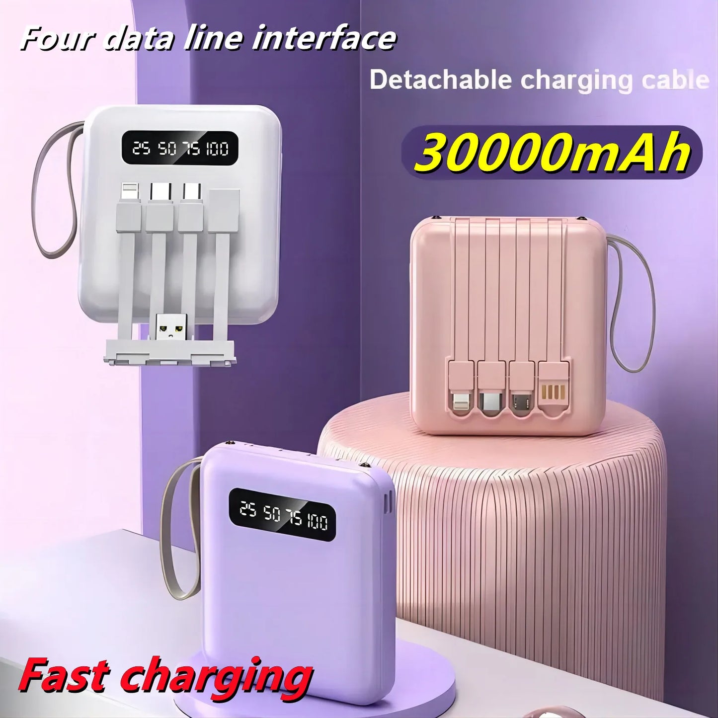 Mini banco de energía con pantalla de espejo de 30.000mah