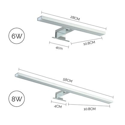 Luz LED para espejo de baño de 6/8W