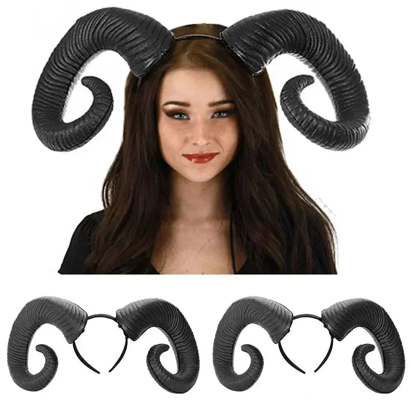 Diadema de cuerno de oveja para cosplay de Halloween